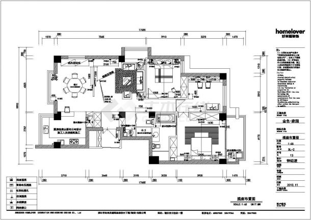 金色家园家装设计完整施工图（附效果图）-图一