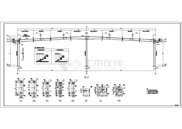[节点详图]24米跨钢结构厂房刚架节点详图-图一
