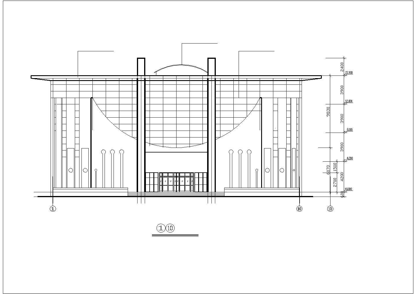 某地四层图书馆建筑设计方案设计图