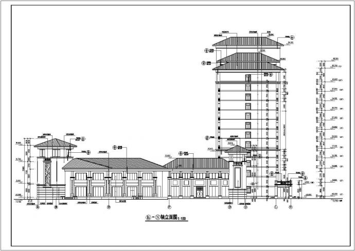 某地区十四层框架结构酒店建筑设计施工图_图1