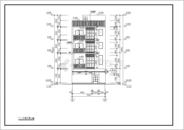 某四层现代风格住宅楼建筑方案设计图-图二