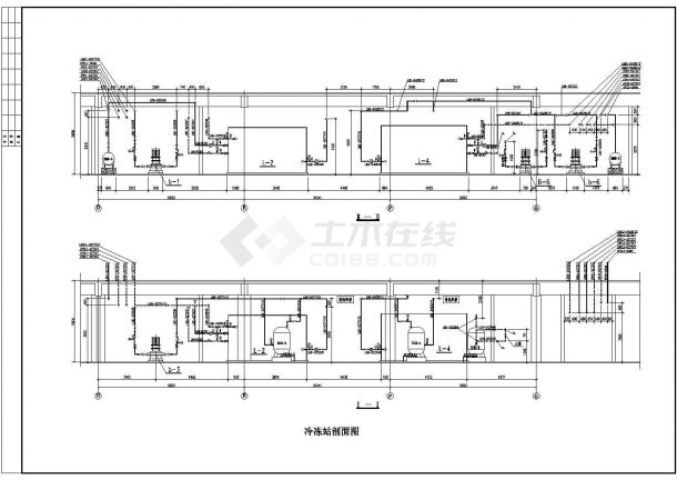 某大学冷冻站设计cad图纸，共4张图-图一