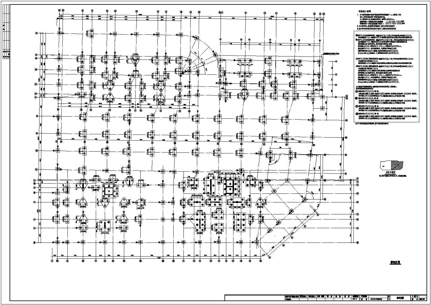 安置房桩基节点构造CAD平面布置参考图