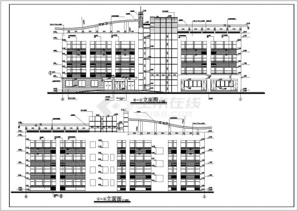 某地学校4层混凝土框架结构综合楼建筑施工图纸-图一