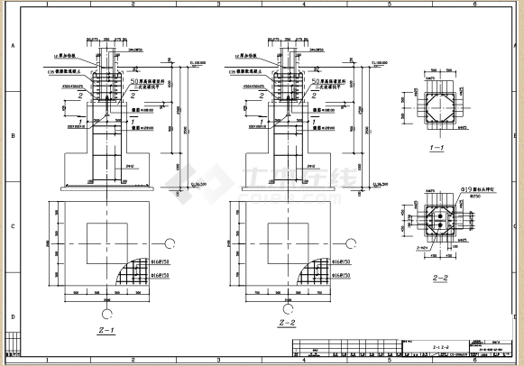 [节点详图]某厂房筏板基础布置图及基础节点构造详图-图二