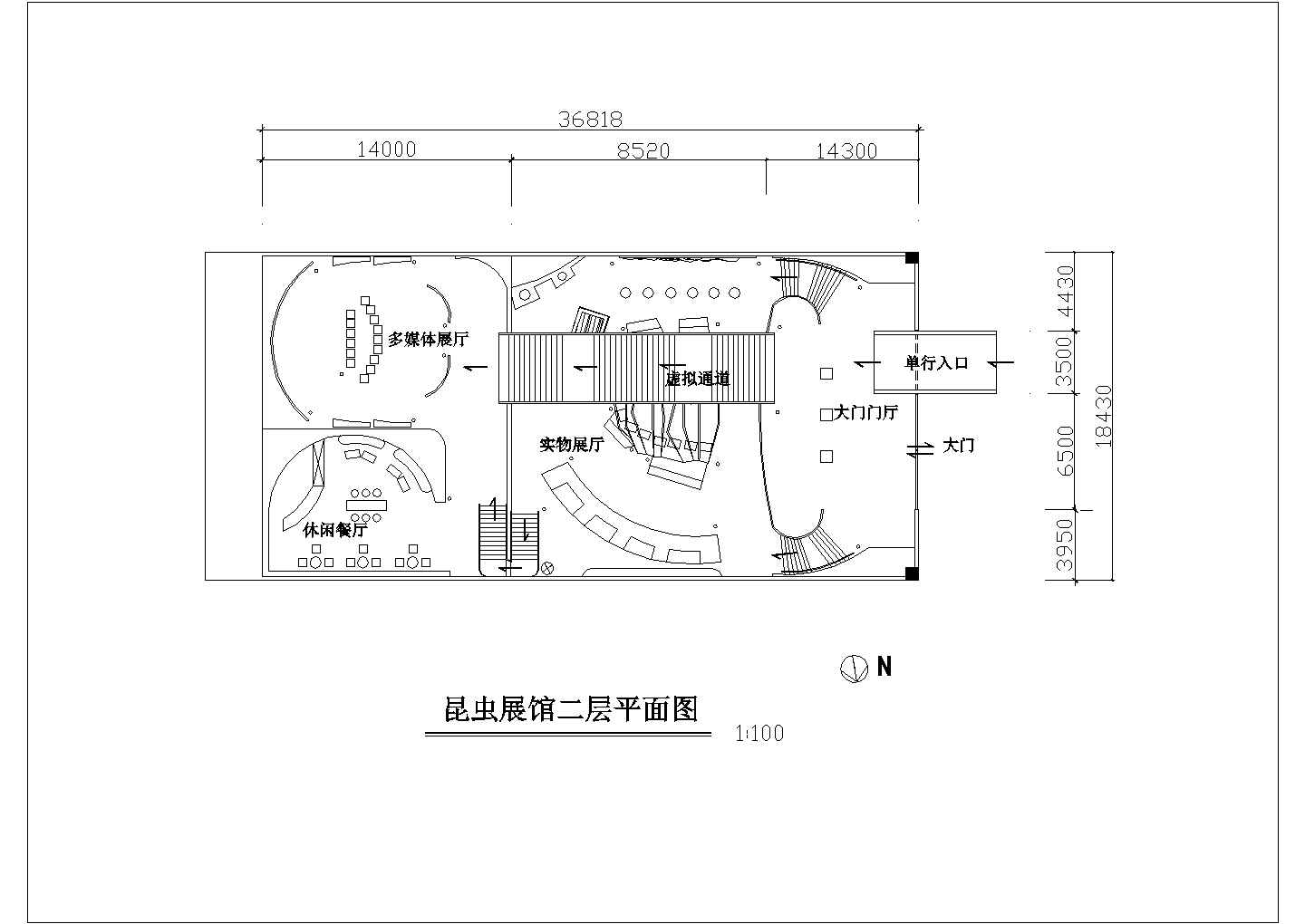 某地二层展馆昆虫主题展馆装修设计施工图