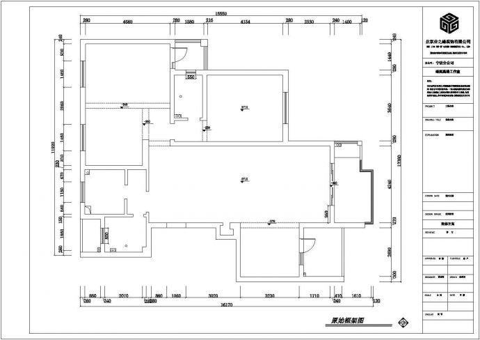 业之峰三居室室内设计施工图（含效果图）_图1