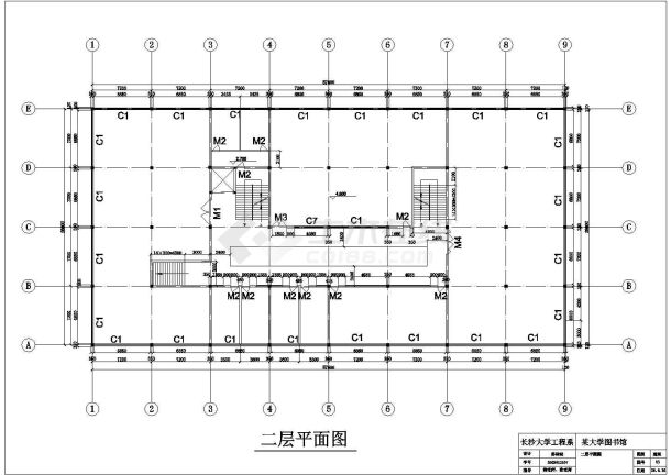 某地大学多层图书馆建筑设计方案图（毕设）-图二