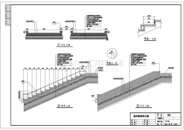 某滨河景观带工程景观规划设计施工图-图二