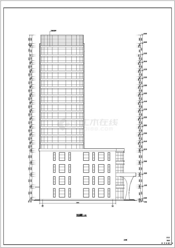 某地16层框剪结构酒店建筑设计施工图-图二