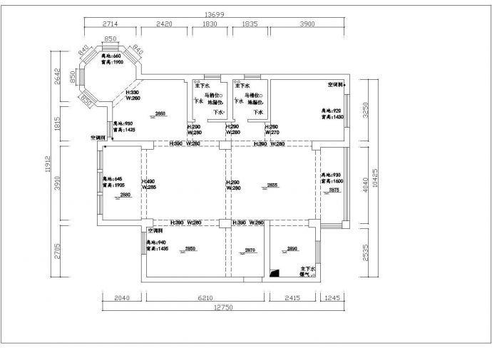 黑白经典风格三室两厅装修设计施工图（含效果图）_图1
