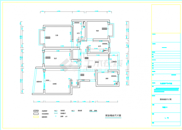 某小区三室两厅装修设计施工图（内含效果图）-图二
