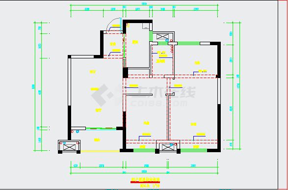 风景晨园G2户型样板房装修工程施工图（附效果图）-图一