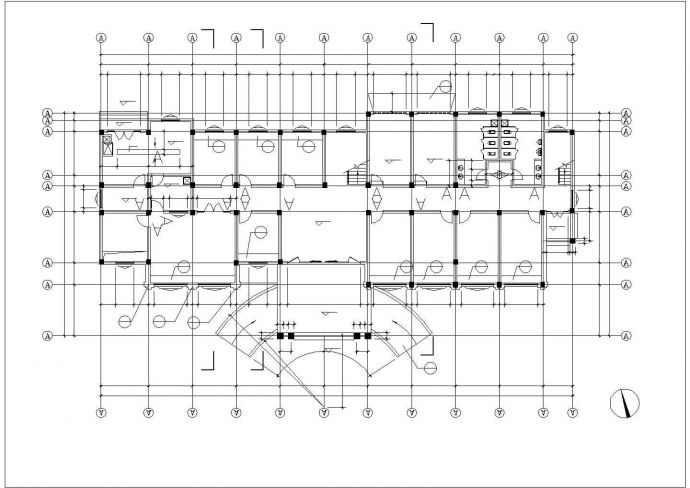 某地三层收费站建筑设计详细施工图纸_图1