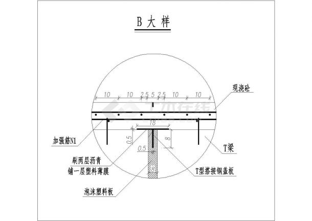 [安徽]3×20m后张预应力简支T梁桥施工图（桩基础）-图一