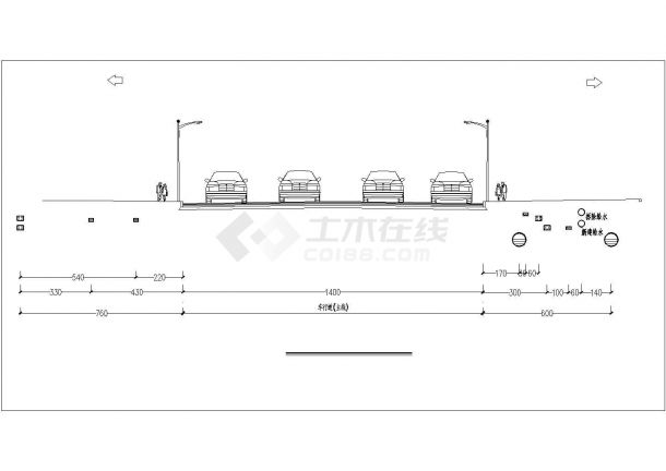 [重庆]城市人行天桥综合管网迁改工程施工图设计（天桥跨径17.2m）-图一