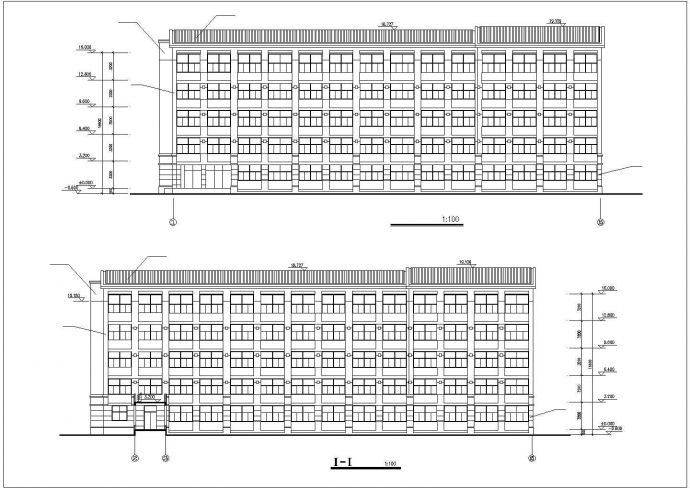 某学校多层学生宿舍楼建筑设计图纸_图1