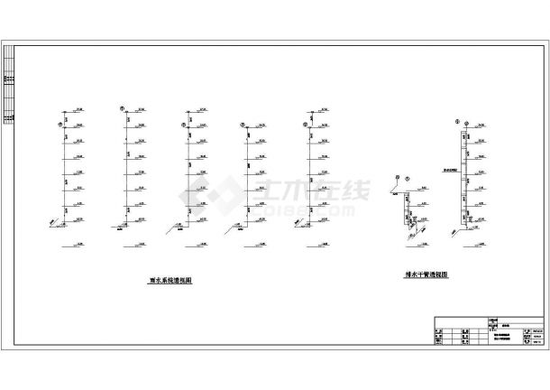 某六层综合楼CAD给排水平面布置参考图-图一