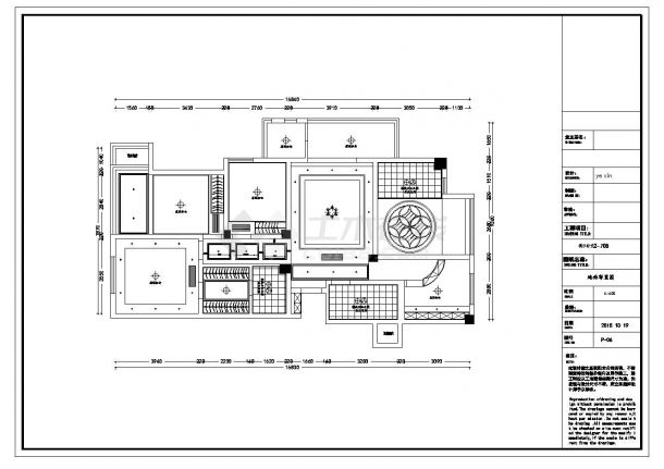时尚简约三室两厅室内设计CAD施工图-图二