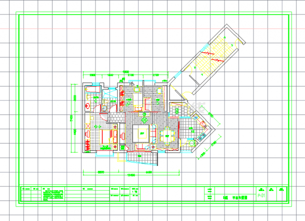 某地某三室两厅样板房装修图CAD图纸-图二