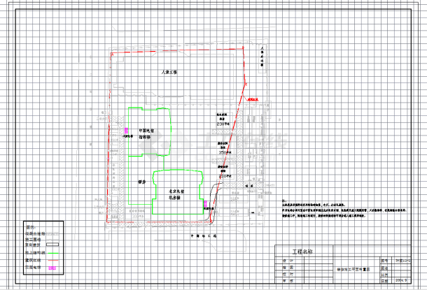 某地北京某通信指挥楼装饰装修施工平面布置图CAD图纸-图一