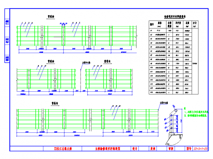 某地公路跨长江特大组合体系桥梁主桥检修道栏杆构造图节点详图设计CAD图纸_图1
