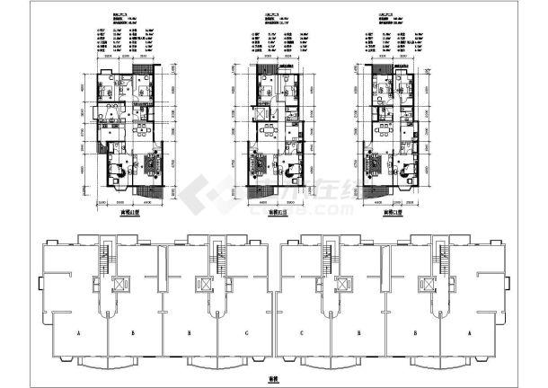 宜昌多种小区住宅户型详细建筑施工图-图二