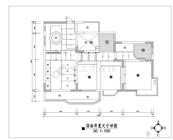 某二居室装修设计cad施工图-图一