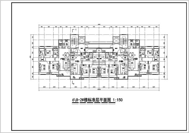 武汉标准居民住宅户型详细建筑施工图-图二
