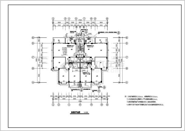 萍乡普通住宅设计详细建筑施工图-图二