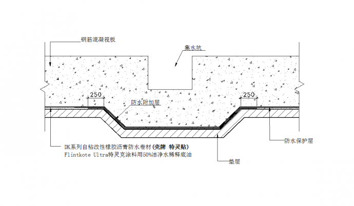 某地基坑防水节点详图CAD图纸_图1