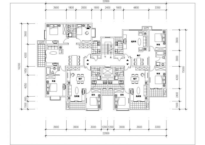抚顺90平米高层户型详细建筑施工图_图1