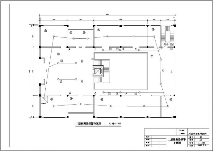 黄冈办公楼火灾报警系统布置详细建筑施工图_图1