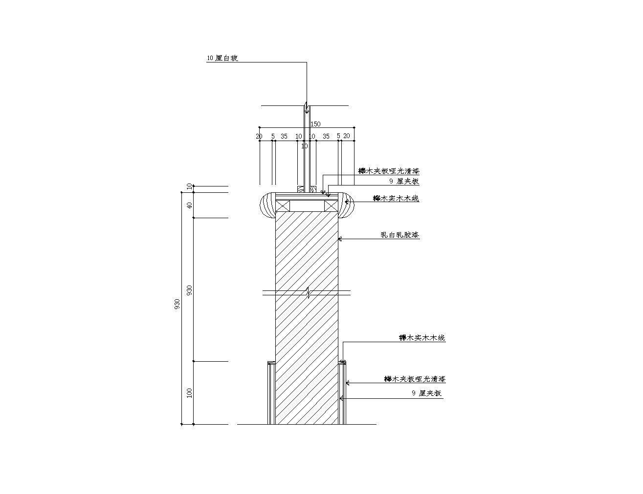 北京某高层办公楼工程不锈钢玻璃隔断立柱节点图