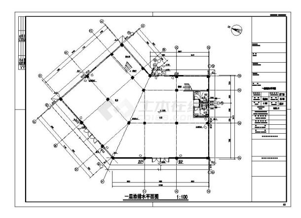 某住宅建筑给排水施工图-图一