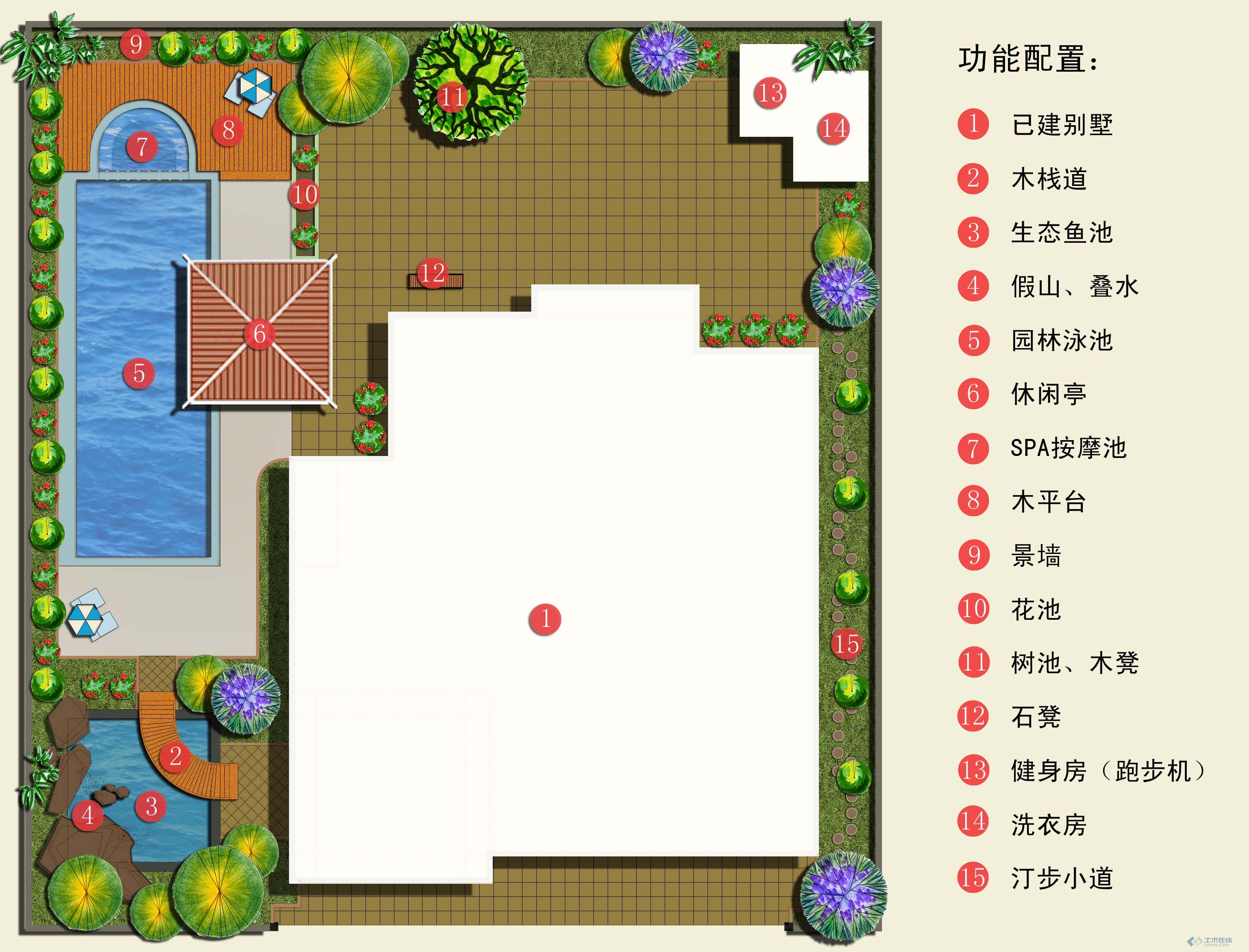 平面绿化色带造型图图片