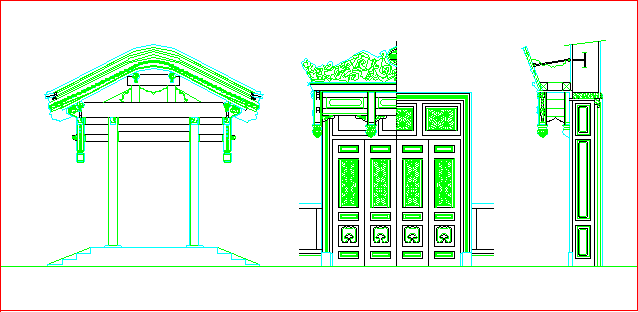 日照中式古典大门详细建筑施工图
