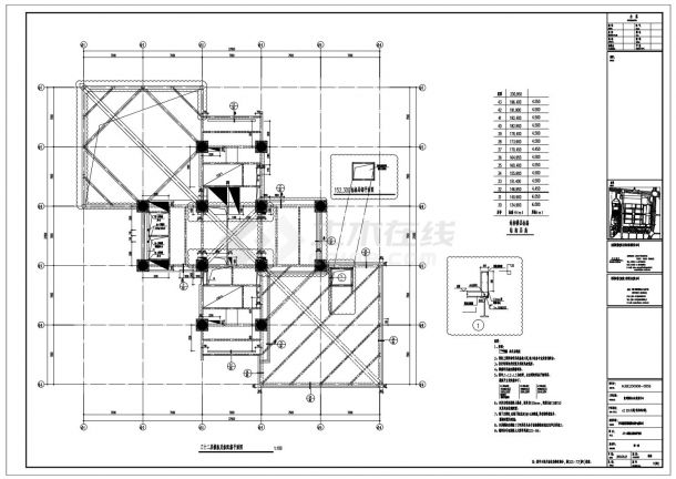 GGS-77(修2) 三十二层模板及板配筋平面图-图一