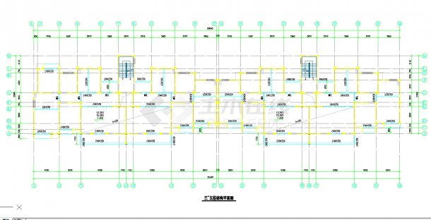 某地上海某住宅商业项目多层住宅结构设计图CAD图纸-图二