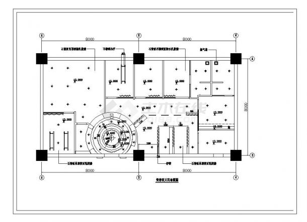 某城市美容院装修设计布置CAD参考施工图-图二