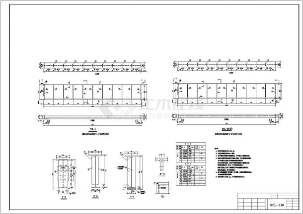 河南单层门刚结构冷弯型钢加工车间建筑结构施工图（吊车）-图一