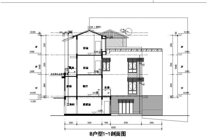180平方别墅建筑结构设计施工图_图1
