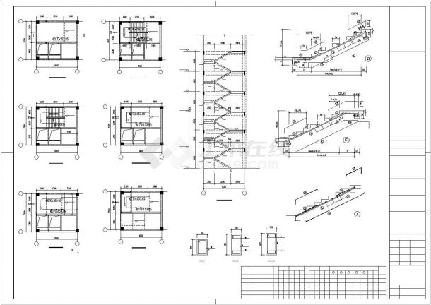 某框架厂房楼梯节点构造设计施工CAD图纸-图二