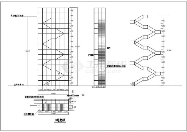 某厂房脚手架建筑设计cad施工详图-图一