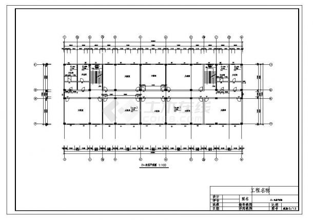 某框架结构教学楼建筑结构布置CAD参考详图-图一