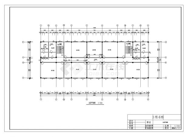 某框架结构教学楼建筑结构布置CAD参考详图-图二