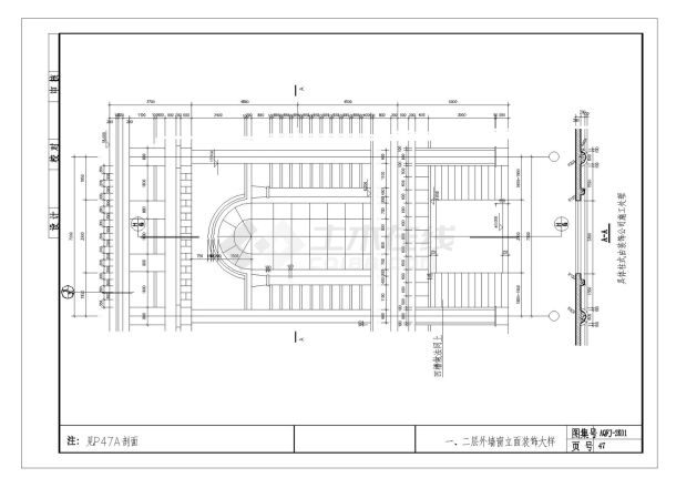 外墙窗立面装饰大样详图-图二