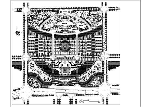 宜昌广场景观绿化规划详细建筑施工图-图一