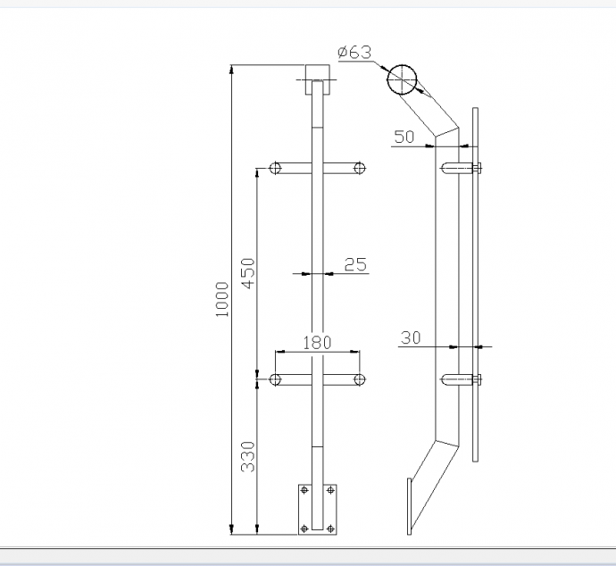 某地不锈钢点式栏杆扶手CAD图纸_图1