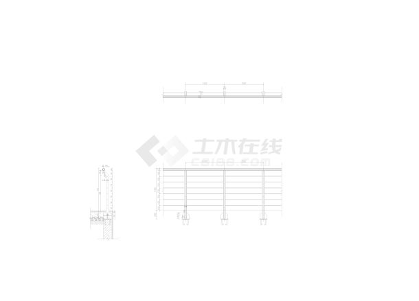 不锈钢护栏栏杆围栏驳岸护栏施工图详图-图一